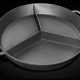 ماهیتابه صنعتی دو دسته سه خانه نچسب سایز بزرگ گود کد 980-3S با قطر 80 و ارتفاع 10 سانتی‌متر ویژه ویلا، باغ و رستوران